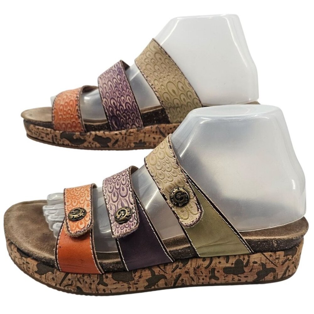 L'Artiste Womens 40 Leather Adjustable Keena Sandals